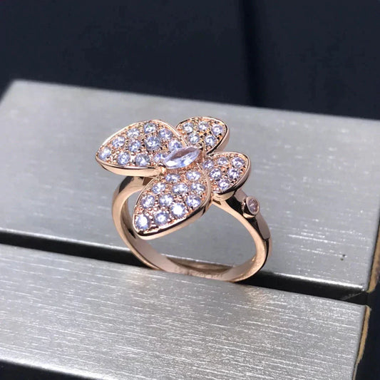 [VCA]BUTTERFLY PINK GOLD DIAMOND RING