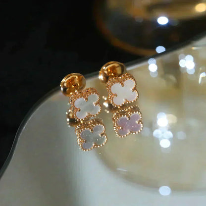 [VCA]CLOVER MINI 9.5MM WHITE MOP EARRINGS