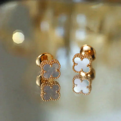 [VCA]CLOVER MINI 9.5MM WHITE MOP EARRINGS