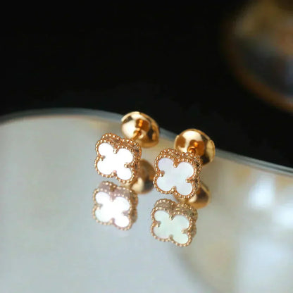 [VCA]CLOVER MINI 9.5MM WHITE MOP EARRINGS