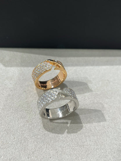 [Chau]LIENS EVIDENCE PINK GOLD DIAMOND PAVED RING