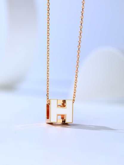 [Hmes]H CAGE PINK GOLD NECKLACE