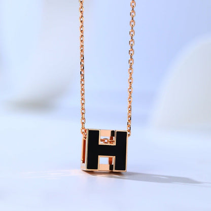 [Hmes]H CAGE PINK GOLD NECKLACE