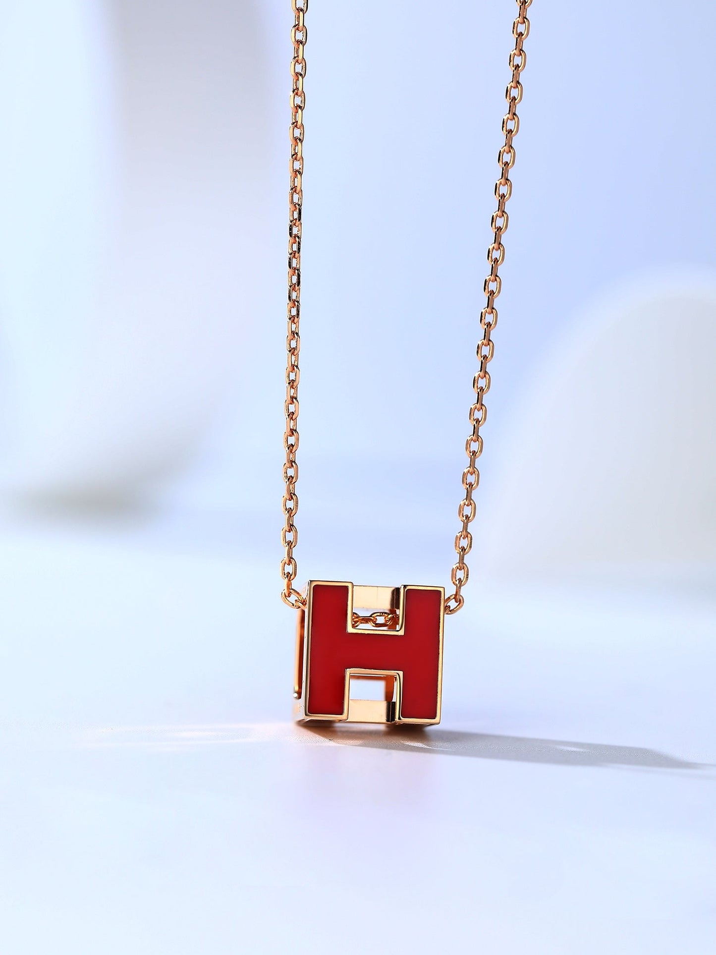 [Hmes]H CAGE PINK GOLD NECKLACE