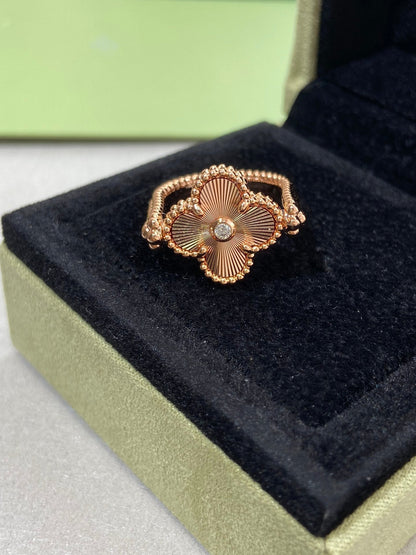 [VCA]CLOVER RIVERSIBLE ROSE GOLD RING