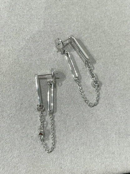 [Hmes]CHAINE CHAOS DIAMOND DROP EARRINGS