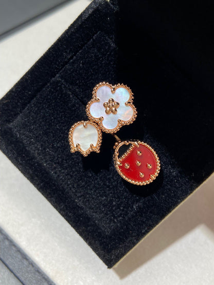 [VCA]LUCKY 3 MOTIF ROSE GOLD RING