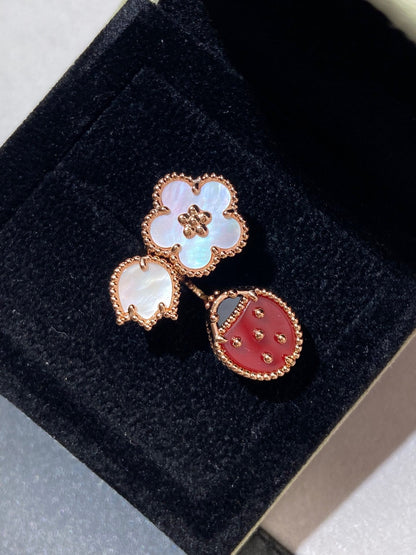 [VCA]LUCKY 3 MOTIF ROSE GOLD RING