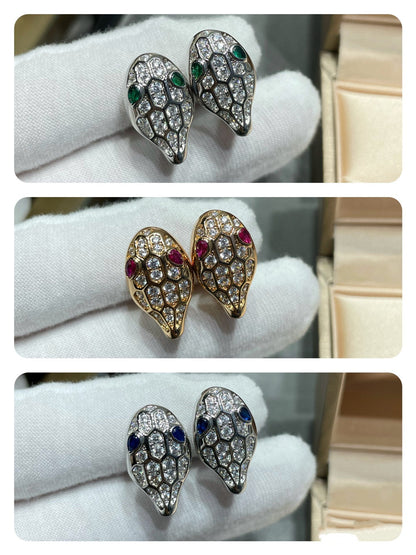 [Blar]SERPENT DIAMOND STUD EARRINGS