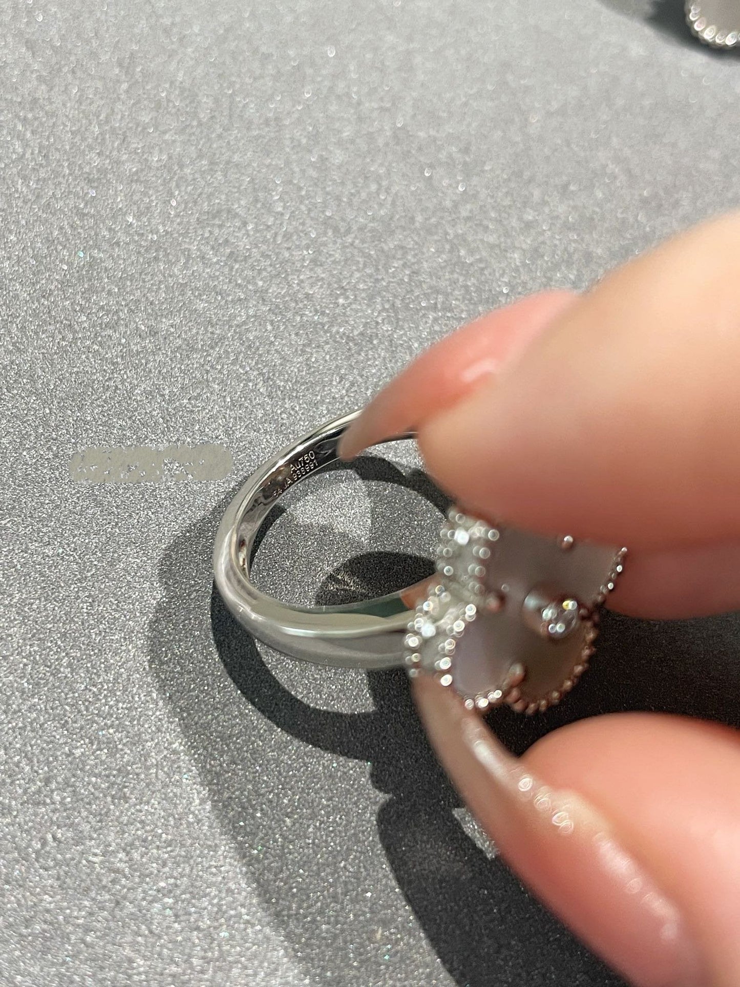 [VCA]CLOVER SILVER MOP DIAMOND RING