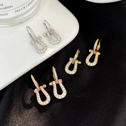 [Frd]FORCE 10 FULL DIAMOND DROP EARRINGS MEDIUM MODEL