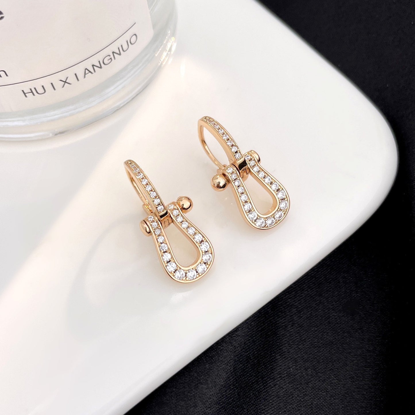 [Frd]FORCE 10 FULL DIAMOND DROP EARRINGS MEDIUM MODEL