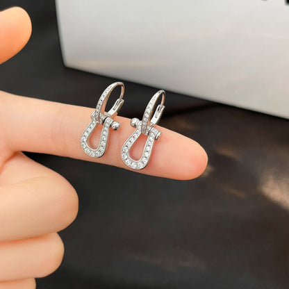 [Frd]FORCE 10 FULL DIAMOND DROP EARRINGS MEDIUM MODEL