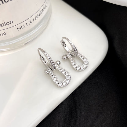 [Frd]FORCE 10 FULL DIAMOND DROP EARRINGS MEDIUM MODEL