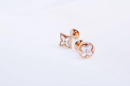 [Loui]STAR AND SUN PINK GOLD MOP STUD EARRINGS