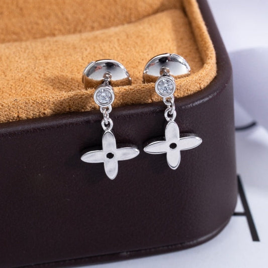 [Loui]VIDYLLE SILVER DIAMOND MINI DROP EARRINGS