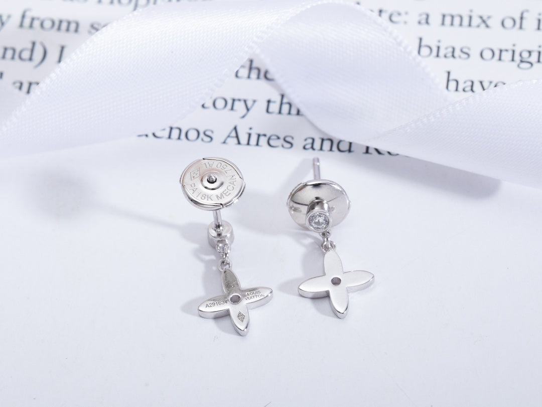 [Loui]VIDYLLE SILVER DIAMOND MINI DROP EARRINGS