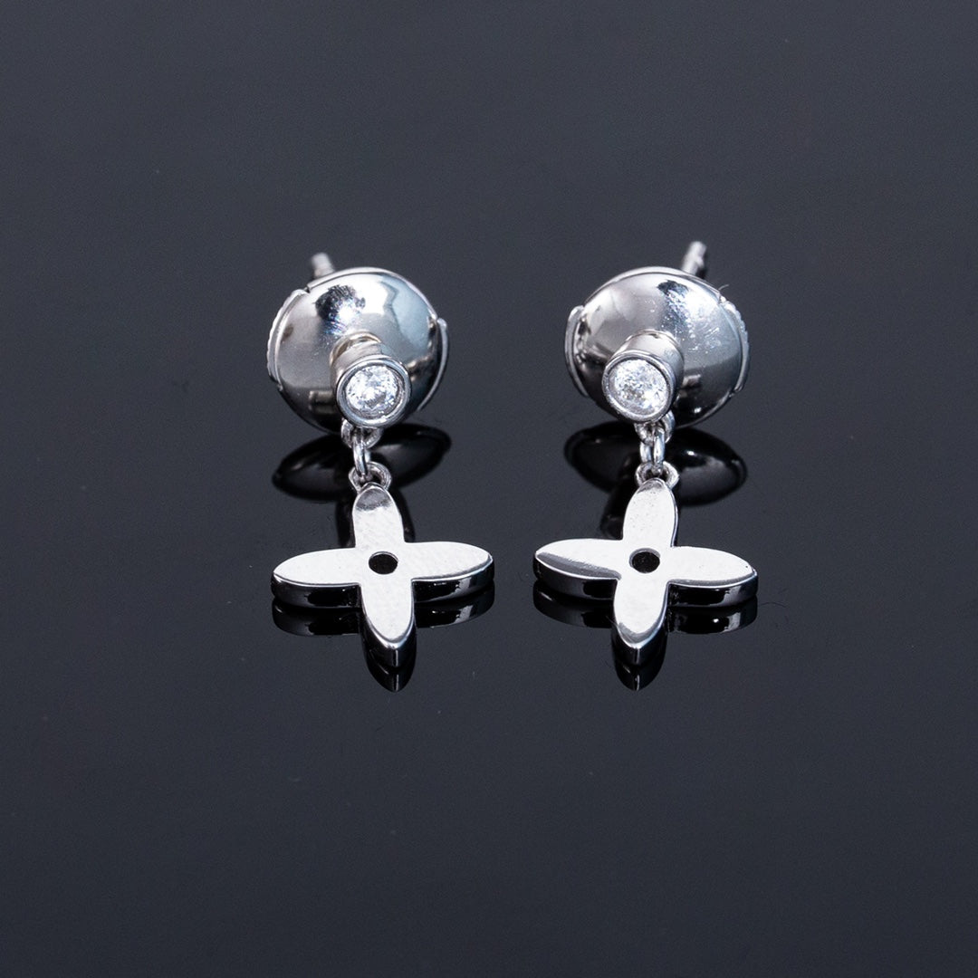 [Loui]VIDYLLE SILVER DIAMOND MINI DROP EARRINGS