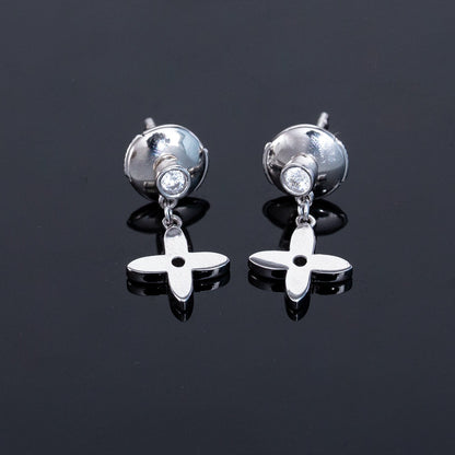 [Loui]VIDYLLE SILVER DIAMOND MINI DROP EARRINGS