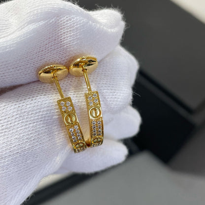 [CAT]LOVE DIAMOND GOLD HOOP EARRINGS