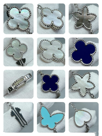 [VCA]LUCKY CLOVER SILVER 11 MOTIF NECKLACE