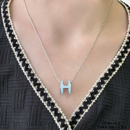 [Hmes]POP H SKY BLUE NECKLACE