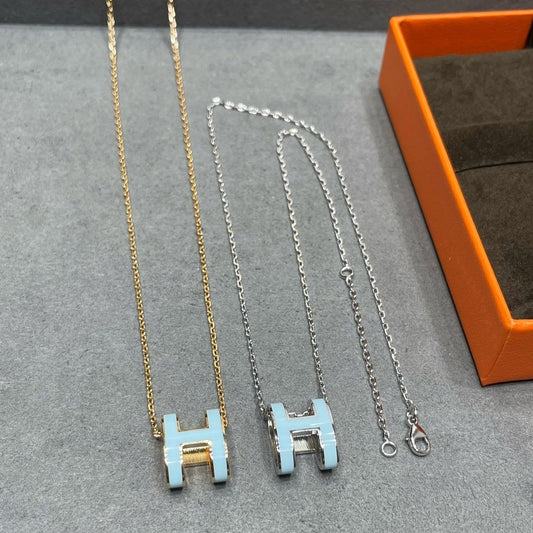 [Hmes]POP H SKY BLUE NECKLACE