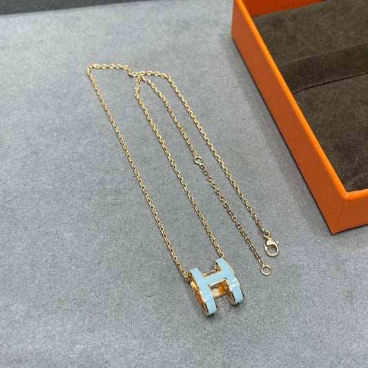 [Hmes]POP H SKY BLUE NECKLACE