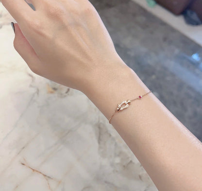 [Frd]FORCE 10 DIAMOND CHAIN LINK PINK GOLD BRACELET