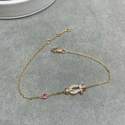 [Frd]FORCE 10 DIAMOND CHAIN LINK PINK GOLD BRACELET