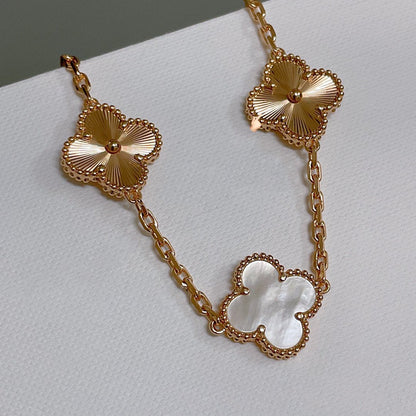 [VCA]CLOVER BRACELET 5 MOTIF WHITE MOP PINK GOLD