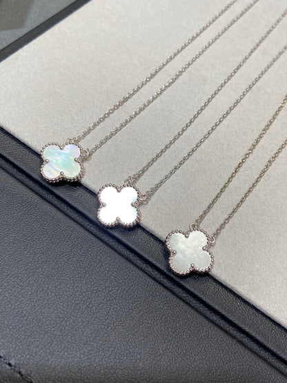 [VCA]CLOVER MEDIUM SILVER WHITE MOP NECKLACE