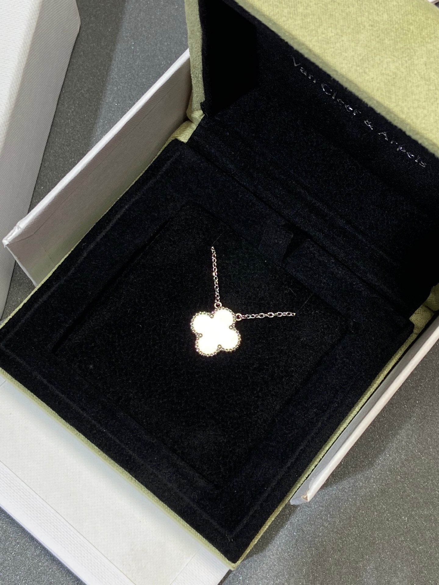 [VCA]CLOVER MEDIUM SILVER WHITE MOP NECKLACE