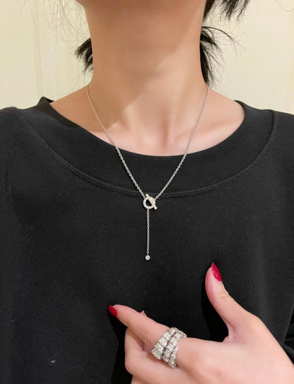 [Hmes]FINESSE SILVER DIAMOND NECKLACE