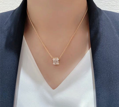 [Chau]BEE LOVE DIAMOND PAVED 3 ROW NECKLACE