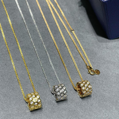 [Chau]BEE LOVE DIAMOND PAVED 3 ROW NECKLACE