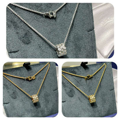 [Chau]BEE LOVE DIAMOND PAVED 3 ROW NECKLACE