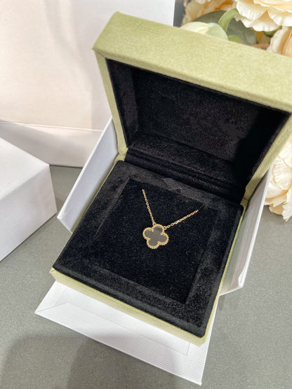 [VCA]CLOVER ROCK CRYSTAL ROSE GOLD NECKLACE