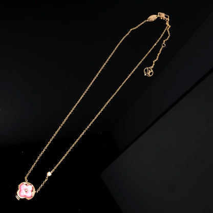 [Loui]COLOR BLOSSOM PINK MOP SUN GOLD NECKLACE