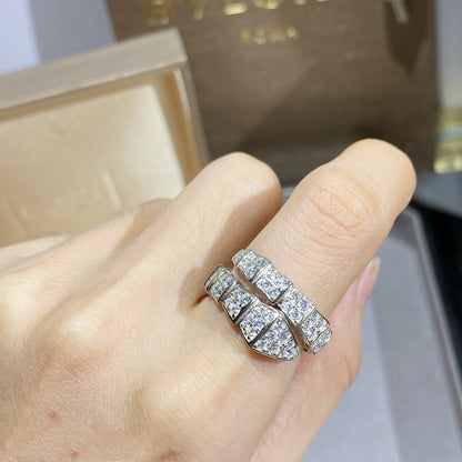 [Blar]SERPENTI RING SILVER DIAMOND PAVED