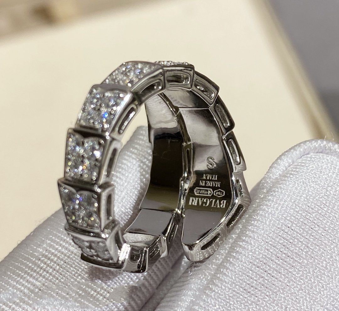 [Blar]SERPENTI RING SILVER DIAMOND PAVED