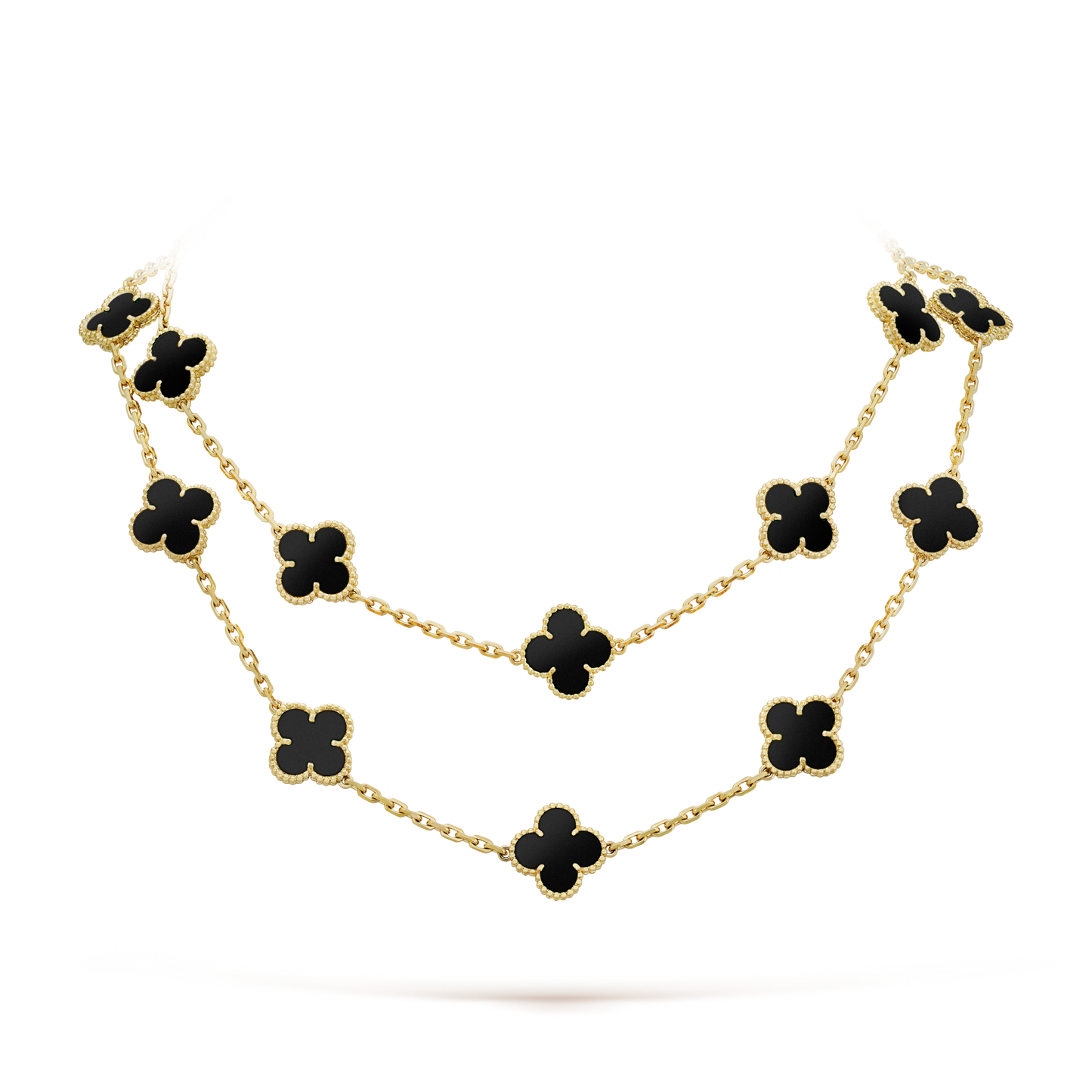 [VCA]CLOVER 20 MOTIFS ONYX NECKLACE