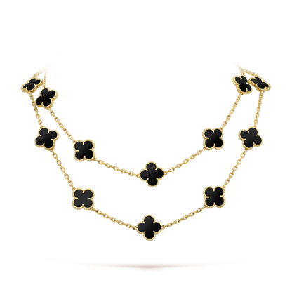 [VCA]CLOVER 20 MOTIFS ONYX NECKLACE