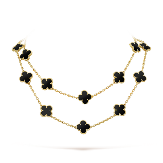 [VCA]CLOVER 20 MOTIFS ONYX NECKLACE