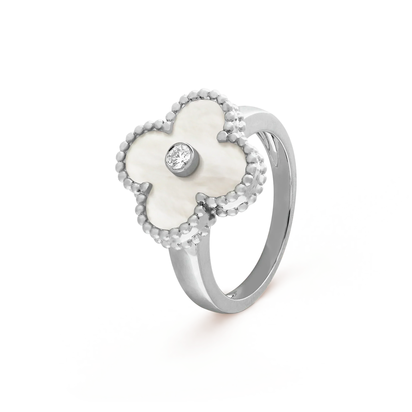 [VCA]CLOVER SILVER MOP DIAMOND RING