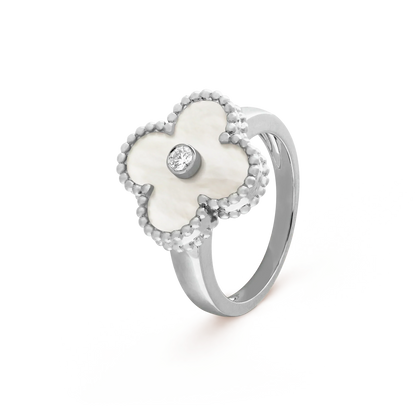 [VCA]CLOVER SILVER MOP DIAMOND RING