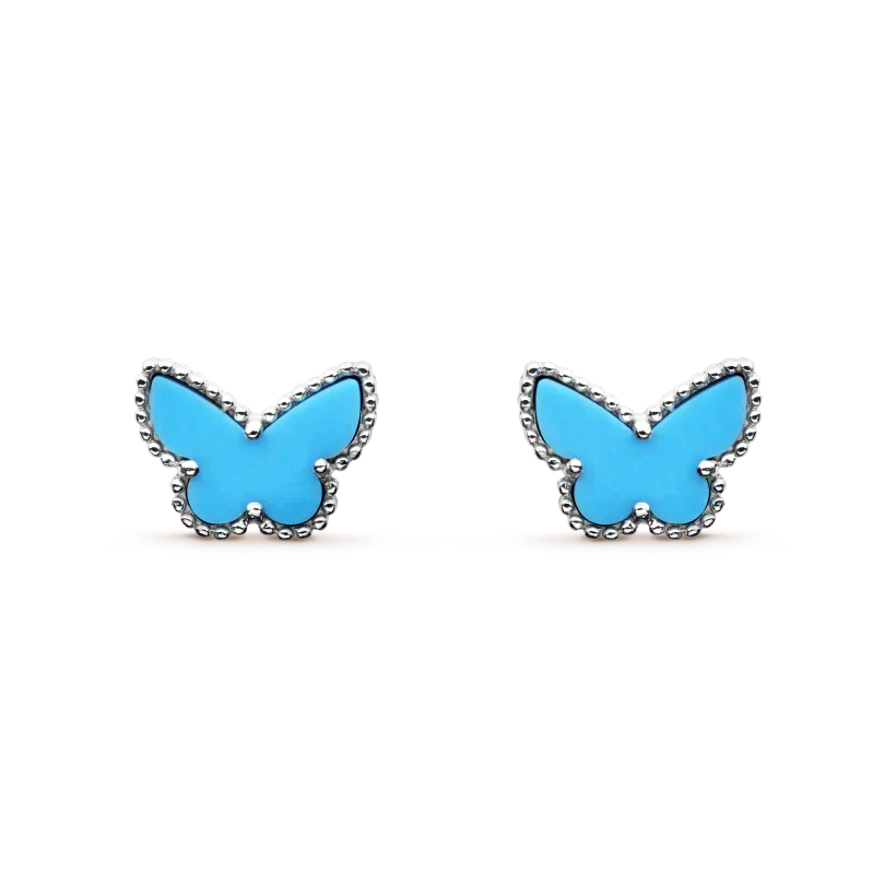 [VCA]BUTTERFLY TURQUOISE EARRINGS SILVER