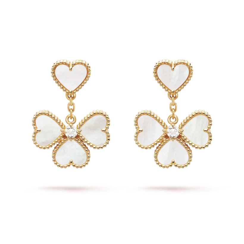 [VCA]CLOVER SWEET WHITE MOP EARRINGS