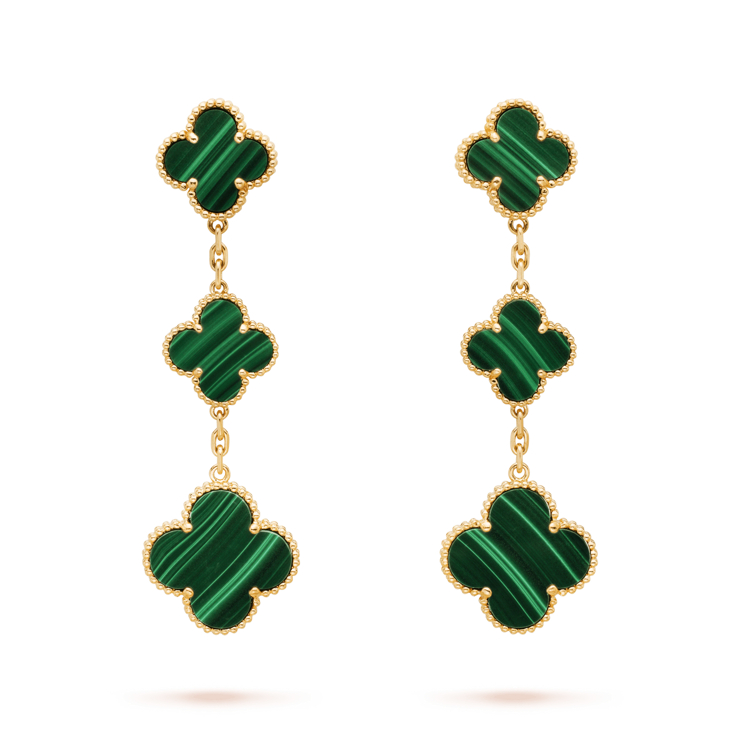 [VCA]CLOVER MALACHITE 3 MOTIFS GOLD