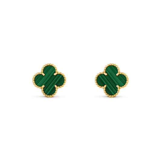 [VCA]CLOVER MEDIUM 1 MOTIFS MALACHITE  EARRINGS